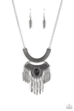 Load image into Gallery viewer, Desert Devotion - Black Stone Feather Necklace Paparazzi Accessories