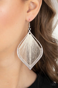 fishhook,white,String Theory - White Earrings