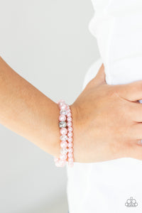 Pearls,pink,stretchy,Cotton Candy Dreams - Pink Pearl Stretchy Bracelet