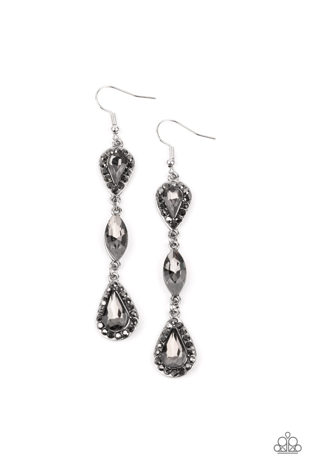 Test of TIMELESS - Silver Rhinestone Earrings Paparazzi Accessories