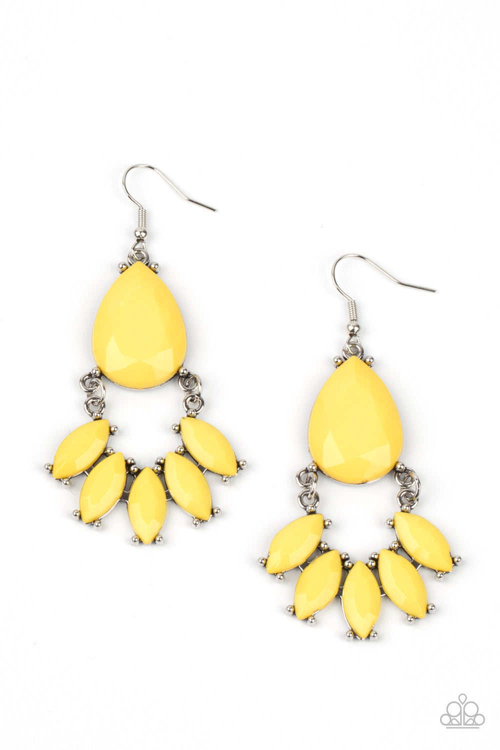 POWERHOUSE Call - Yellow Earrings Paparazzi Accessories