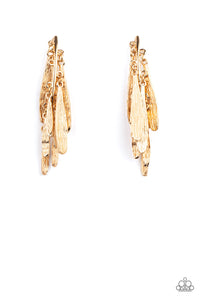 gold,post,Pursuing The Plumes - Gold Post Earrings