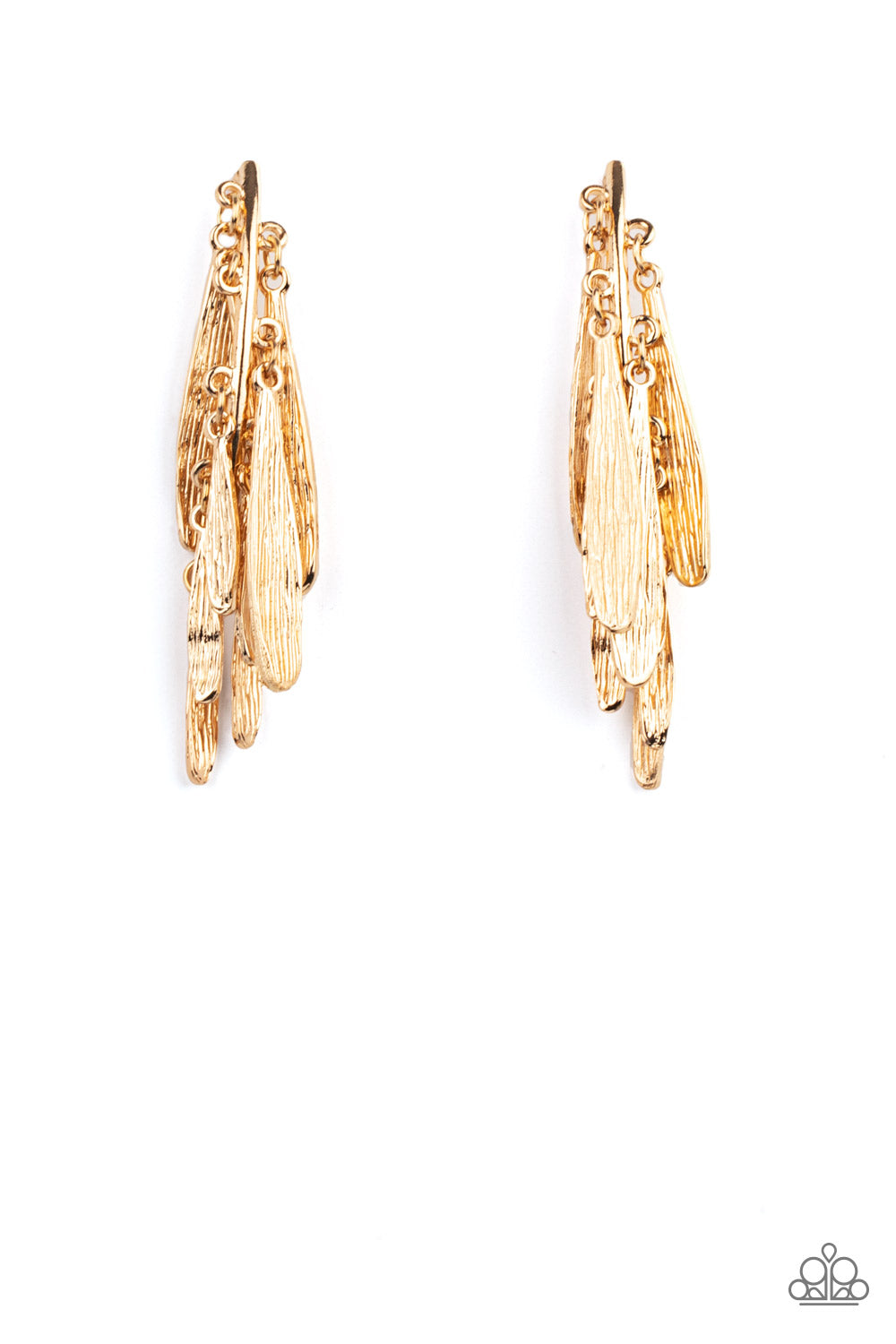 Pursuing The Plumes - Gold Post Earrings Paparazzi Accessories