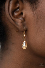 Load image into Gallery viewer, Teasable Teardrops - Gold Rhinestone Necklace Paparazzi Accessories