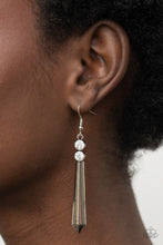 Load image into Gallery viewer, Sparkle Stream - White Rhinestone Earrings Paparazzi Accessories