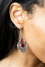 Load image into Gallery viewer, Unlimited Vacation - Red Rhinestone Earrings Paparazzi Accessories