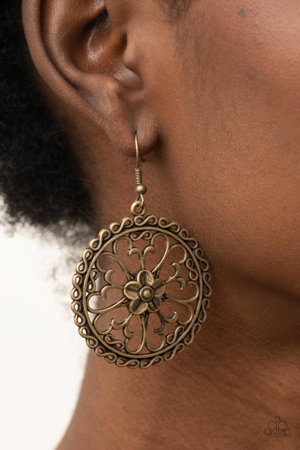 Floral Fortunes - Brass Earrings Paparazzi Accessories