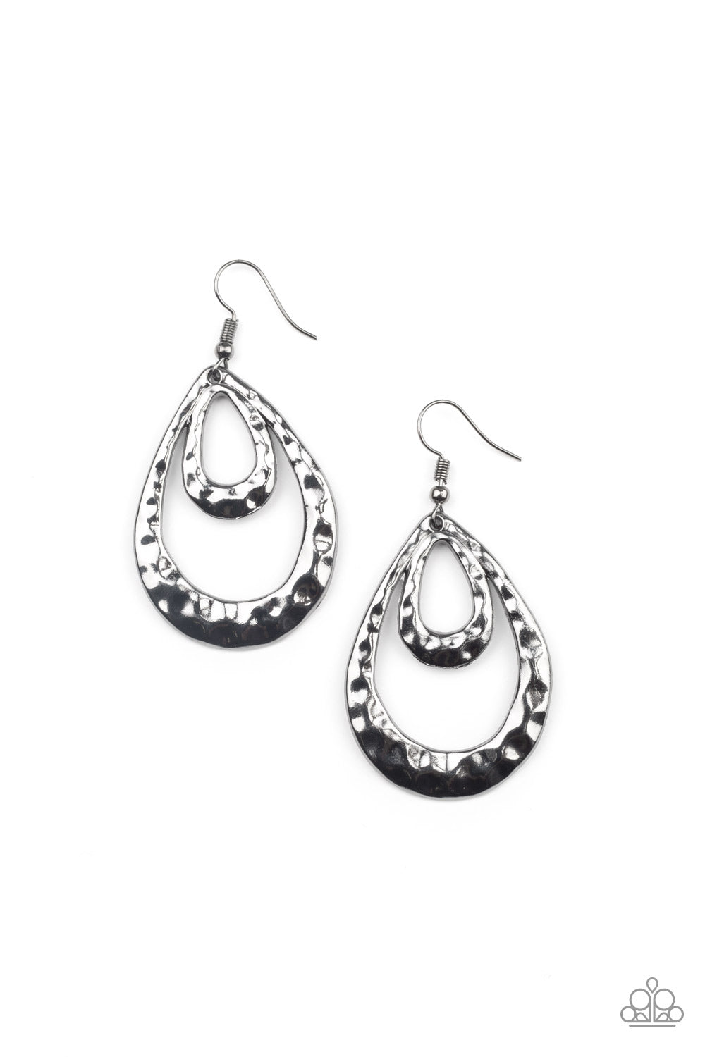 Museum Muse - Black Gunmetal Earrings Paparazzi Accessories