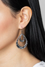 Load image into Gallery viewer, Museum Muse - Black Gunmetal Earrings Paparazzi Accessories