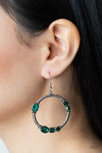 Load image into Gallery viewer, Glamorous Garland - Green Rhinestone Earrings Paparazzi Accessories