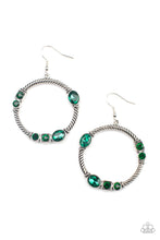 Load image into Gallery viewer, Glamorous Garland - Green Rhinestone Earrings Paparazzi Accessories