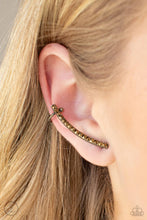 Load image into Gallery viewer, Give Me The SWOOP - Brass Ear Crawler Earring Paparazzi Accessories