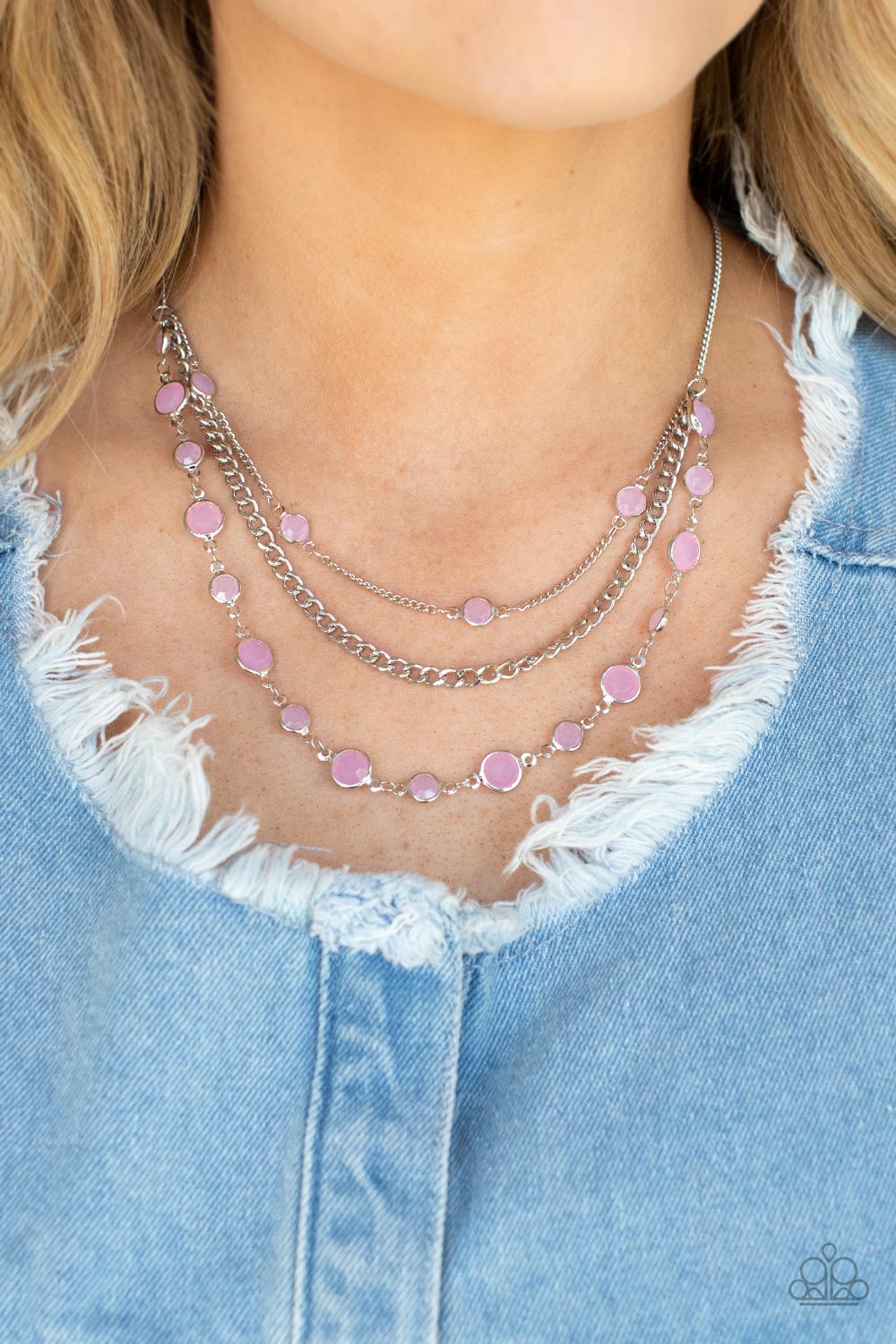 Radiant Reflections Paparazzi Necklace in Pink