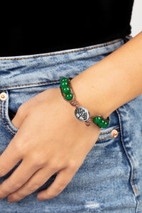 button closure,green,leather,urban,Seasonal Bounty - Green Bracelet