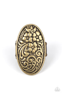 brass,floral,Wide Back,Floral Fortress - Brass Floral Ring