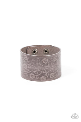 Rosy Wrap Up - Silver Wrap Leather Bracelet Paparazzi Accessories