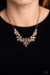 copper,rhinestones,short necklace,Prima Donna Dazzle - Copper Rhinestone Necklace