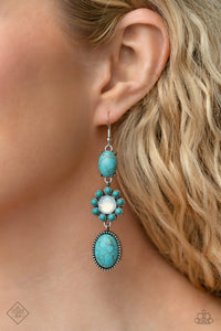 blue,crackle stone,fishhook,opal,turquoise,Carefree Cowboy Blue Earrings
