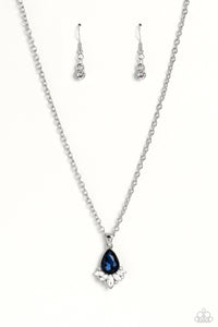blue,rhinestones,short necklace,Fancy Fringe - Blue Rhinestone Necklace