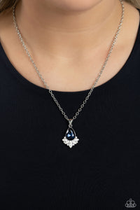 blue,rhinestones,short necklace,Fancy Fringe - Blue Rhinestone Necklace