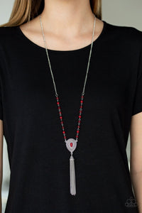 long necklace,red,silver,Soul Quest - Red Necklace