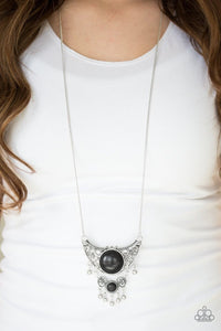 black,long necklace,stone,Summit Style Black Stone Necklace