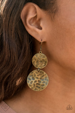 HARDWARE-Headed Brass Earring Paparazzi Accessories